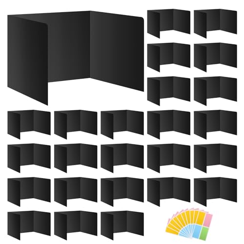 Ubenic 24 Pack Desk Dividers for Students Waterproof Plastic Privacy Shields