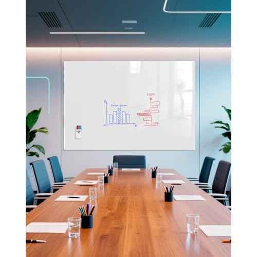 MaxGear 48" x 36" Whiteboard Sticker for Wall ? Magnetic Dry Erase Board with Markers & Eraser, Easy to Write & Clean, for Kids, Home, Office, Classroom Use