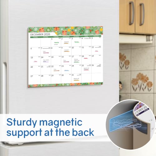 SUNEE 18-Month Magnetic Refrigerator Calendar 2026-2028 Seasonal 11x8.5" Oct-Mar