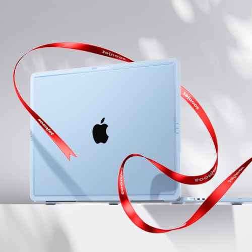 CrackGuard for MacBook Air 15 inch Case | M4 M3 M2 2025 2024 2023 | Anti-Crack Upgrade |100% Match Official Color | Hard Shell Laptop Cover | A3241 A3114 A2941 | Sky Blue Clear