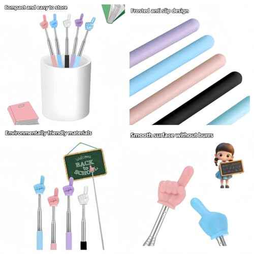 Retractable Teachers Classroom Hand Pointer, Extendable Pointer Finger Stick,Mini Children Finger Reading Pointer Stick,Kindergarten Student Teacher Teaching Reading Finger Shape