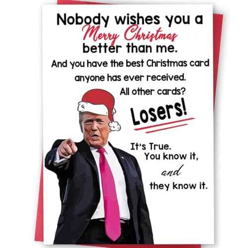 Funny Christmas Card for Wife Husband, Humor Christmas Gifts for Women Men, Happy Xmas Holiday Card for Mom Dad