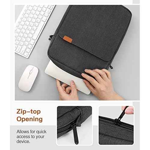 MoKo 15 Inch Laptop Sleeve Bag Fits MacBook Air 15" M2 2023, MacBook Pro 14" M2 2023, Galaxy Tab S9 Utra 14.6" 2023, Handle Carrying Case with Shoulder Strap, Black & Gray