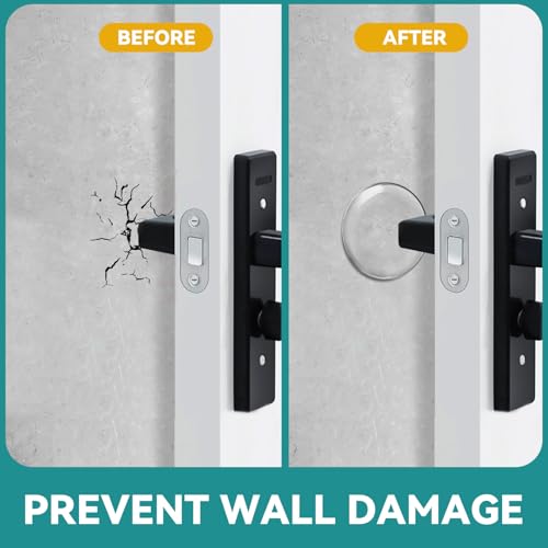 Door Stoppers for Wall 2" Silicone Door Knob Wall Protectors 6 Pack - Clear, 6/Medium