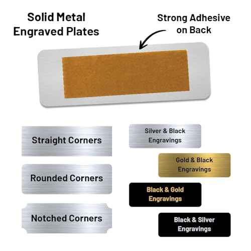 Custom Engraved Name Plates with Adhesive, Made in The USA, Personalized Pet Urn, Memorial Plaque, Picture Frame, Art Tag, Flag case (Gold Plate/Black Text, 1x3 Inch)