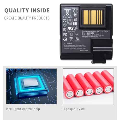 ZQ630 Battery Replacement for Zebra QLN420 ZQ630 ZQ63-AUWA000-00 ZQ63-ACFAC10-00,P1040687 P1050667-016 BTRY-MPP-68MA1-01 P1049729 Li-Ion Printer Battery Replacement 7.4V 4900mAh/36.3Wh