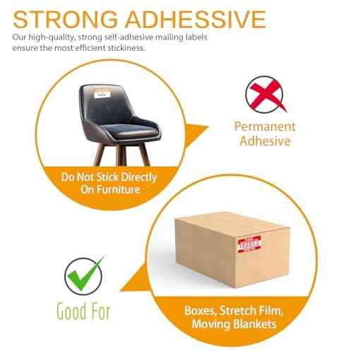 300 Count 3.5 x 2 Large Home Moving Packing Box Labels for 3-4 Bedroom House with Writable Notes Areas, 7 Color Coded Moving Labels for Boxes + Fragile Moving Stickers