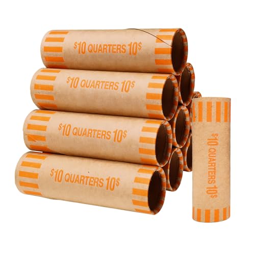 80 Pcs Quarter Coin Wrappers - Preformed Rolls for Currency Storage (Volokitx, Quarter(80 PCS))