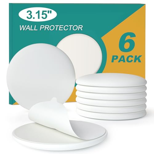 NETANY 3.15” Door Stoppers Wall Protectors, 6 Pcs White Silicone with 3M Adhesive