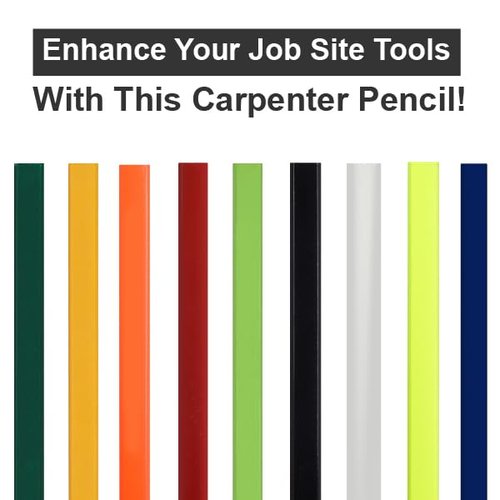 Planet Products Writing Instruments Custom Imprinted Carpenter Pencils – Personalized Flat Wood Pencils for Construction, Promotional Giveaways, Builders (Black,180 Count (Pack of 1)