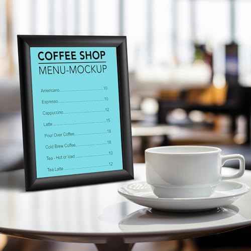 Blulu 2 Pcs Black, 8.5 x 11 Inch, Front Load Easy Open Snap Frame Poster/picture Frame, Metal Frame, Snap Open Sign Holder Frame, Wall Mount or Tabletop