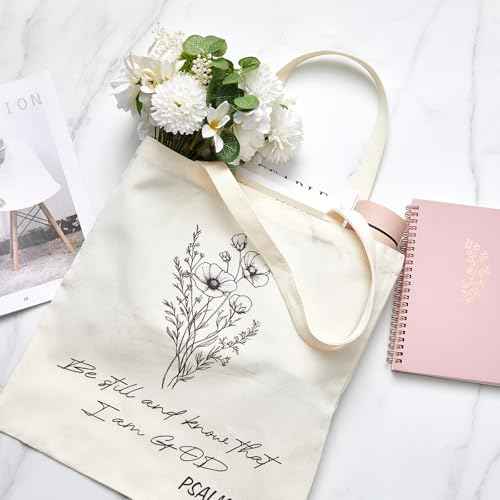 Jutom 110 Pcs Bible Study Supplies Bible Journaling Kit with Canvas Tote Bag Pen Case Notebook Highlighters Pens Sticky Note Tabs Page Markers Scripture Stickers Tape for Women Christian Study Gift