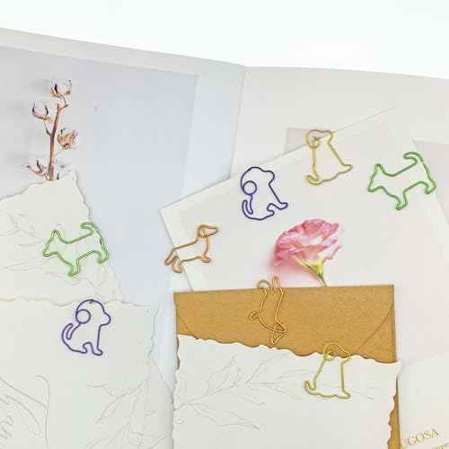 Cute Paper Clips Dog Shaped Decorative Bookmark Clips, Funny Gifts for Dog Lovers Coworkers Women, 60 PCS