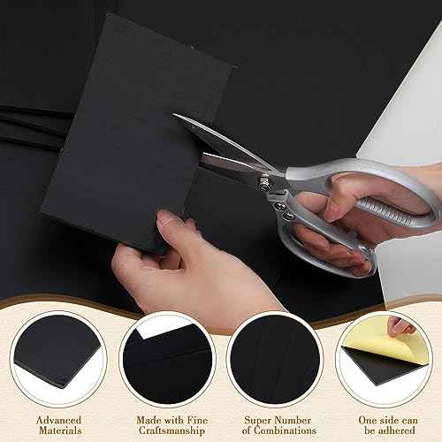 Kathfly 10 Pcs Self Adhesive Foam Boards Bulk 40 x 30 Inch Large Foam Core Board Giant Foam Poster Board with 1 Side Adhesive Blank Board for Home Presentation Craft, 3/16'' Thick(Black)