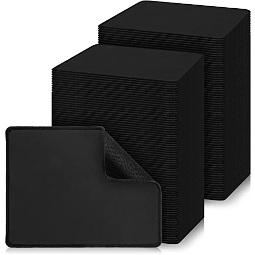 Xuhal 100 Pack Mouse Pad with Stitched Brims Black Mouse Pad 2mm Non Slip Waterproof Computers Mousepads Bulk with Rubber Base Gaming Mouse Pads for Desk Laptop Office Home 7.09 x 8.66 x 0.08 Inches