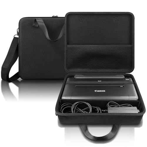 co2CREA Hard Travel Case Replacement for Canon PIXMA TR160 / TR150 / iP110 Wireless Portable Printer (All Black Case)