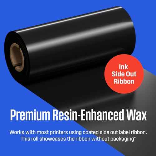 Westinghouse Thermal Transfer Ribbon, 4.33" x 243', 0.5" Core, Compatible with Zebra GC420t, GK420t, GX420t, Premium Wax Resin Enhanced Ink Side Out Wax Ribbon for Thermal Printers, Black, 12 Rolls
