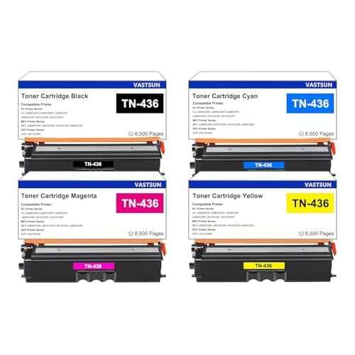 TN436 High Yield Toner 4-Pack Compatible for TN 436 TN433 TN431 Toner Cartridge Compatible for HL-L8360CDW MFC-L8900CDW HL-L8260CDW MFC-L8610CDW MFC-L8690CDW MFC-L9570CDW Printer, CMYK