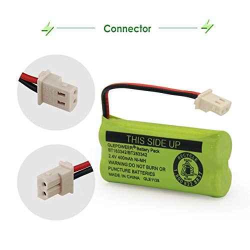 BT183342 BT283342 BT166342 BT266342 BT162342 BT262342 Battery Compatible with CS6114 CS6419 CS6719 EL52300 CL80111 Cordless Handset Phone (Pack of 2)