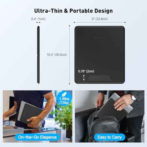 AboveTEK Ergonomic Laptop Stand & Tablet Holder for Desk,Portable Foldable Computer Riser,Adjustable Angle Travel Stand for MacBook Air/Pro,iPad,Fits 13-16 inch Devices,Ultra-Sleek PU Leather-(Black)