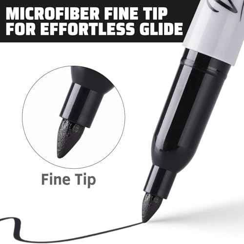 36 Pack Permanent Markers Fine Tip, Black Permanent Marker Pens for Office, School & Home, Waterproof, Smear-Proof, Quick-Drying