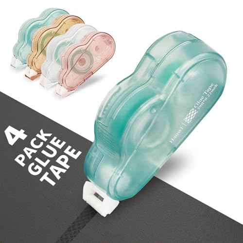 Scrapbook Tape,4 Pack Double Sided Glue Tape Roller for Crafts,39 FT x 0.23 in Tape Runner,Junk Journaling and Scrapbooking Supplies,Gift Wrapping and Photo Tape.