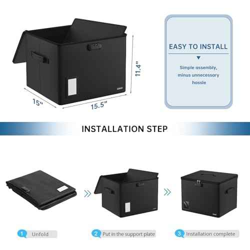 Comic Book Storage for 300-350 Comics, Fireproof & Water-Resistant & Moistureproof Stackable Comic Book Box with Flap Zipper Mesh Pocket and Label Window, Comic Book Case with Fire Zipper