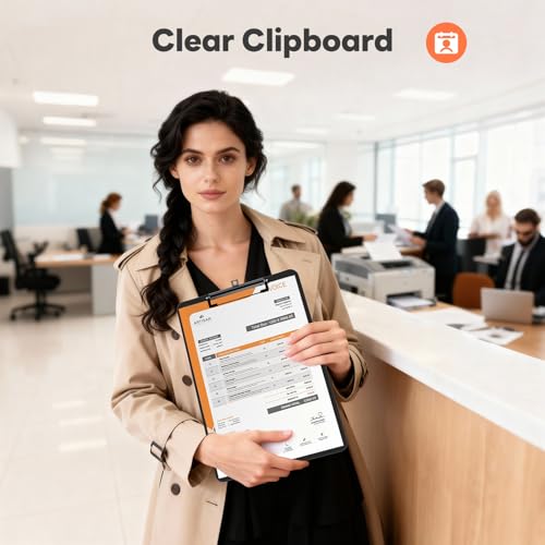 Zoenley Black Plastic Clipboard 8.5 x 11 with Clip, 80-Page Capacity, Hanging Loop