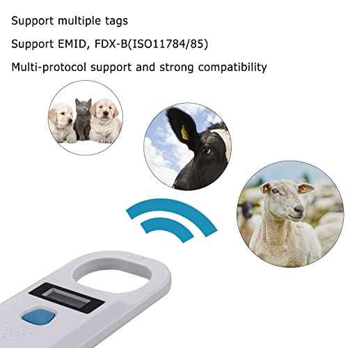 NetumScan Pet Microchip Scanner Reader, RFID EMID Handheld Pet Chip ID Rechargeable Data Storage Animal Tag With Stable OLED Display for ISO 11784/11785, FDX-B and ID64 RFID
