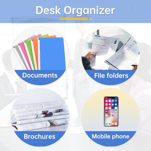 Delifox 4 Pack Black Stackable Paper Trays for Letter Documents Desktop Organizer