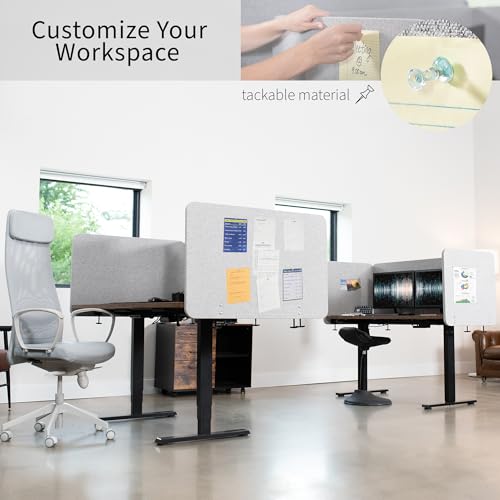 VIVO 60" x 24" Gray Clamp-On Desk Privacy Panel (PP-1-V060G) – Light Gray