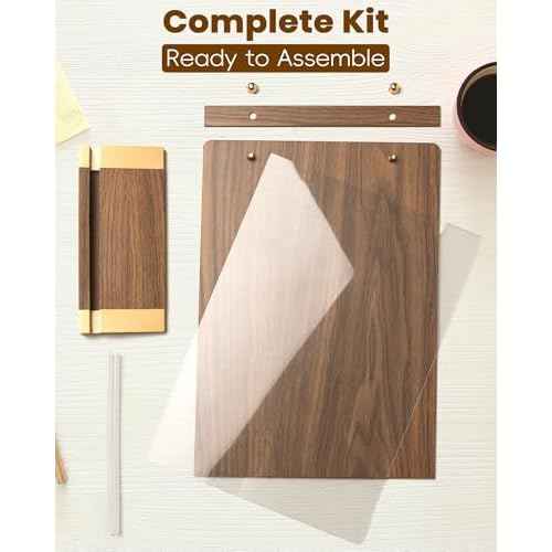 3Pack Acrylic Sign Holders 8.5 x 11 with Walnut Wood Base, Tabletop Clear Commercial Display Stand for Menu, Poster, Flyer, Table Paper Frame for Restaurant/Office/Coffee Shop Store Bar/Wedding/Hotel