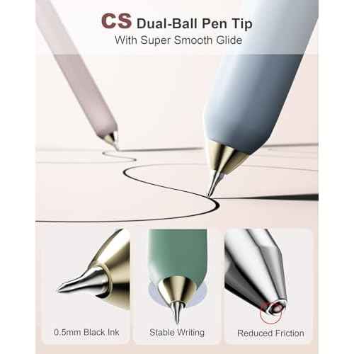 SUNEE Gel Pens, 6 Pack 0.5mm Pens Fine Point Smooth Writing Pens with Quick-Dry Black Ink, Cute Aesthetic School Office Note-Taking Pens for Journaling - Morandi
