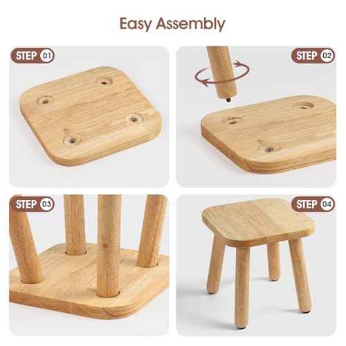 Solid Wood Step Stool 9.3" - 300lbs Capacity Plant Stand Indoor, Smal Stools to Sit on, Multi-Use Footstool for Bathroom/Bedroom/Kitchen Color: Walnut