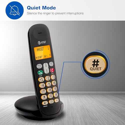 AT&T Cordless Phone 2 Handsets, with LCD Display, Lighted Keypad, Caller ID/Call Waiting, DECT 6.0 Full-Duplex Handset Speakerphone, ECO Mode, Voicemail Indication, Quiet Mode, Intercom: EL1101-2