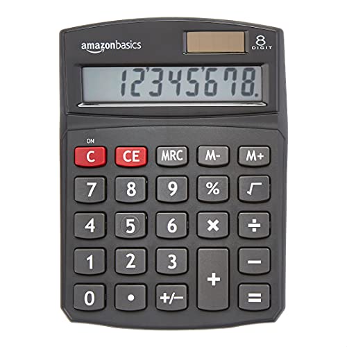 Black 8-Digit LCD Desktop Calculator - Portable & Easy to Use, 1-Pack