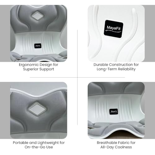 Ergonomic Lumbar Support Cushion, Silver,44.5mm x 410mm x 340mm, Standard Size, for Shoulder and Back Posture, 110-265 lbs Capacity