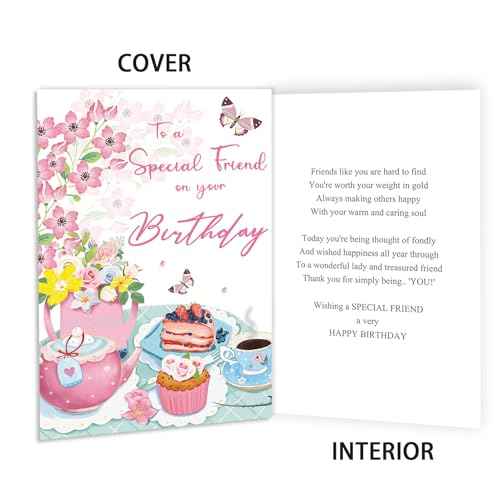Best Friend Birthday Card for Women, Funny Birthday Cards for Friend Sister Bestie, Cute Bday Gifts for Mom