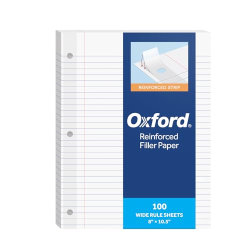 Oxford Reinforced Lined Loose Leaf Notebook Paper College Rule 100 Sheets