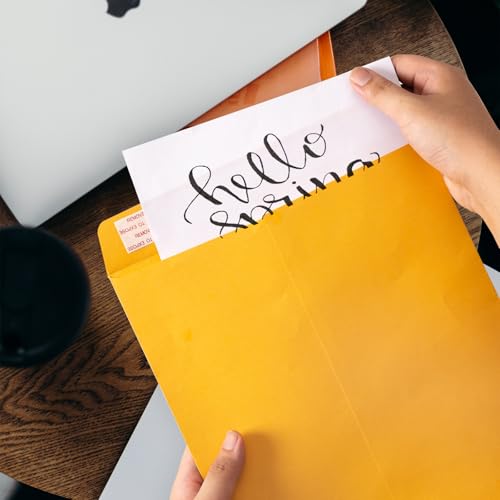 Yellow Manilla Envelopes 10x13 Inches, Pack of 100, Self-Sealing Office Mailers