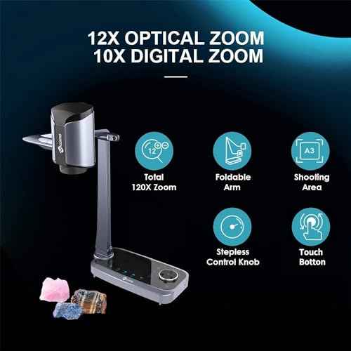 JOYUSING V1X-4K 4K Ultra HD 13.0MP Document Camera, 12x Optical Zoom & 10x Digital Zoom Visualiser