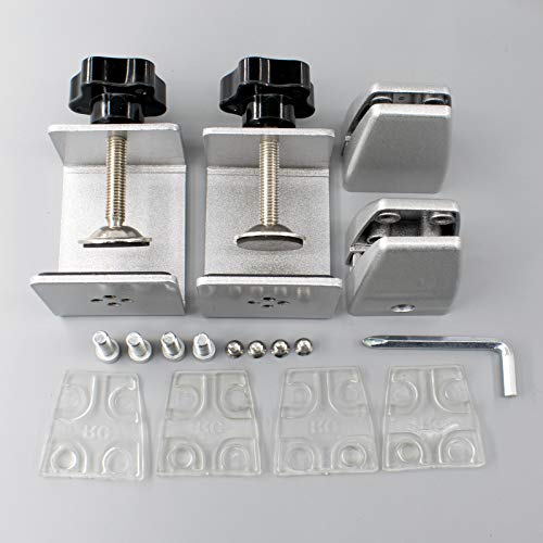 Sneeze Guard Support Clamp Desk Partition C-Shape 4 Pack (4pk) Aluminum Adjustable