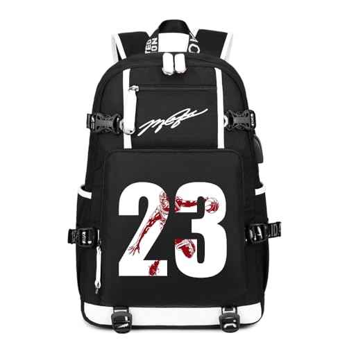 Basketball 23 Student School Bag, Laptop Backpack, Ultra-Light Travel Bag, For Men And Women (black-B)