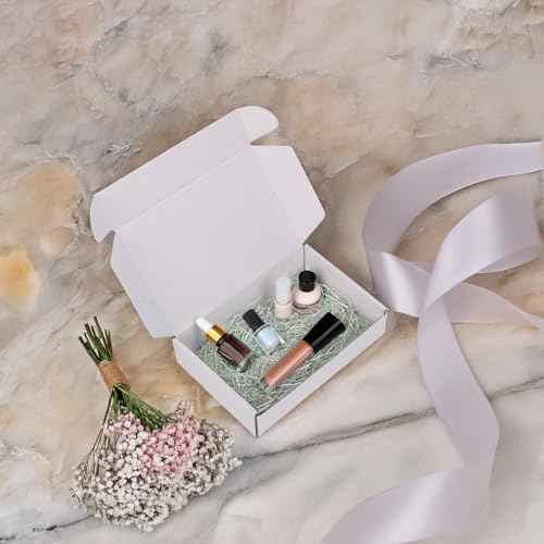 RLAVBL 9x6x2 Shipping Boxes Set of 50, White Corrugated Cardboard Box for Packing, Mailing, Business