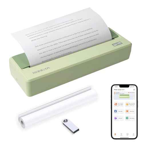 Rongta Portable Printer Wireless for Travel, 300DPI Thermal Inkless Bluetooth Mobile Printer, Support 8.5" X 11" US Letter, Compatible with Android iOS Phone & Laptops (Green)