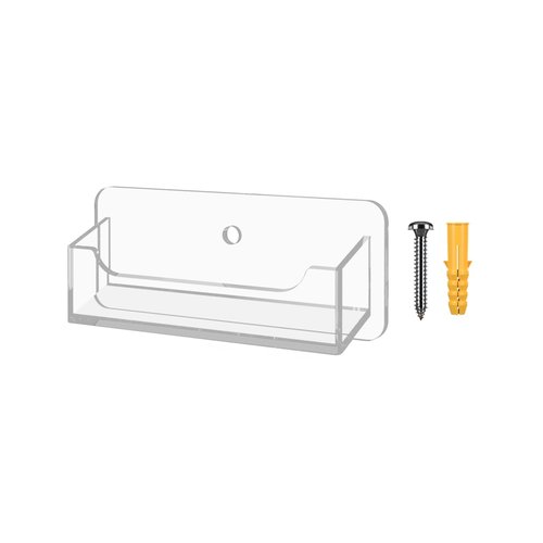 6 Pack Business Card Holder Wall Mount Clear Acrylic Single Pocket for 3.5" x 2" Cards Take One Display Plastic Rack with Hanging Hardware by Marketing Holders