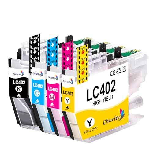 LC402 Compatible Ink Cartridges Replacement for Brother LC402 LC402XL Used with Brother MFC J5340DW MFC J6740DW MFC J6540DW MFC J6940DW Printers (Black Cyan Magenta Yellow 4 Pack)