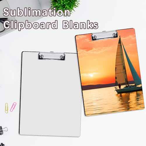 6 Pack Sublimation Clipboard Blanks Bulk MDF Sublimation Clipboard A4 Letter Size 8.8'' x 12.4'' Sublimation Teacher Blanks for Office Products DIY Handmade Craft Sublimation Ornaments Blanks