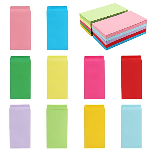 Multicolor 100 Pack Cash Envelopes 6.7x3.5 for Budgeting & Saving, 120 GSM Thick Paper
