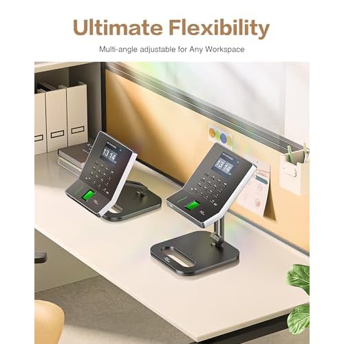 NGTeco Adjustable Employee Time Clock Stand, Universal Holder for W2, TC2, TC3, TC7, Anti-Slip Rubber Base, Sturdy & Flexible Design for Workplace Check-Ins